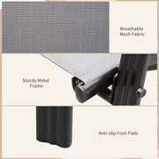 Outsunny Set of 4 Garden Dining Chair Set Stackable Outdoor Patio Furniture Set with Backrest and Armrest, Dark Grey Outsunny