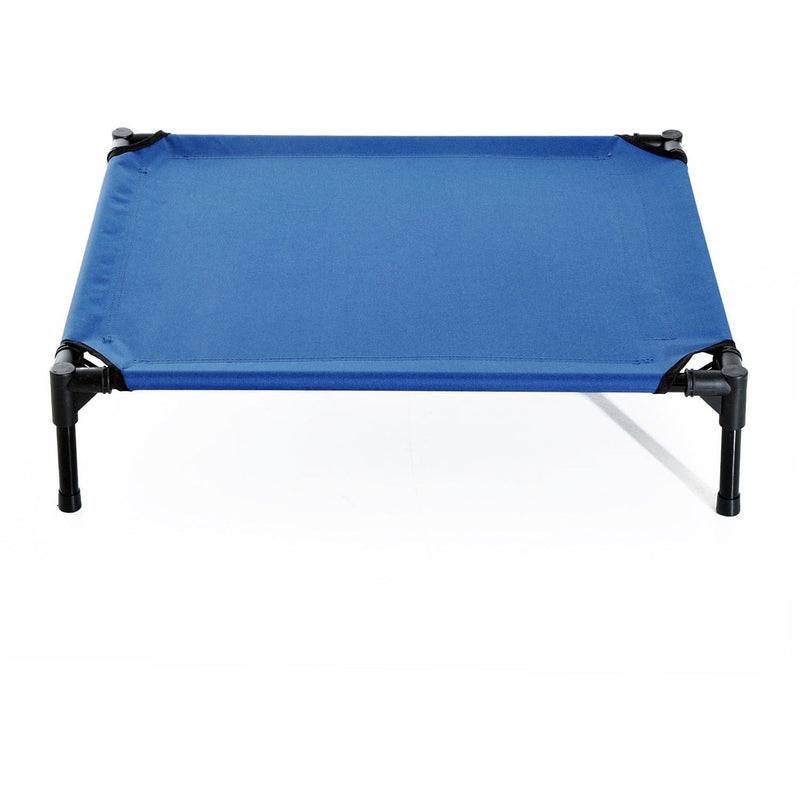 Elevated Camping Pet Bed, Metal Frame, Blue