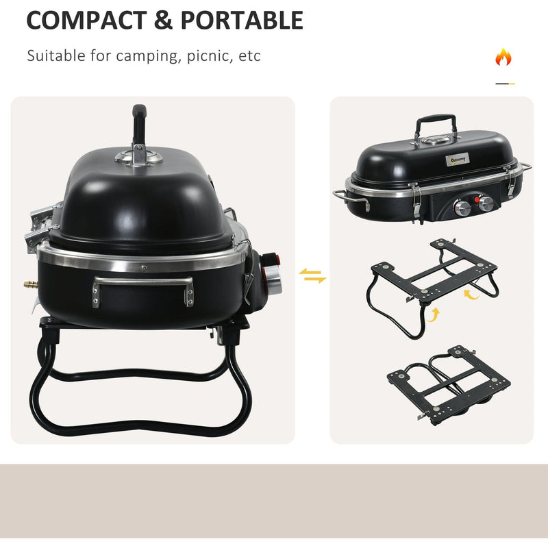 Foldable 2 Burner Gas BBQ Grill, Table Top