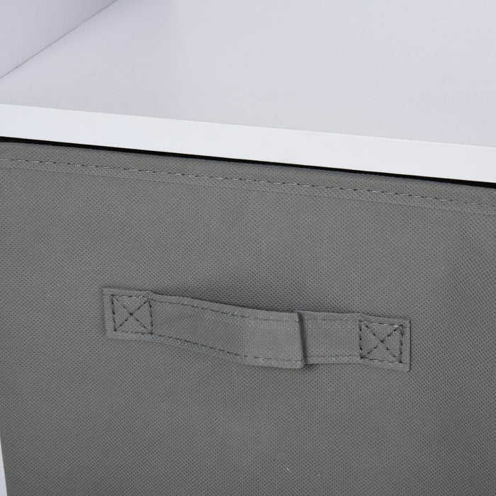 4 Cube Cabinet, 2 Fabric Drawers, L54.5 x W24 x H69.5cm