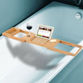 Extendable Bamboo Bath Caddy, 75-109L x 23.5W cm Homcom