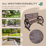 Wagon Wheel Garden Bench Outsunny