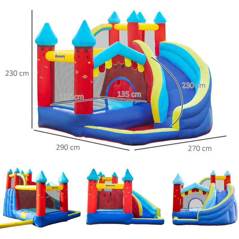 4-in-1 Kids Bouncy Castle With Slide, Pool 2.9m, Age 3-8