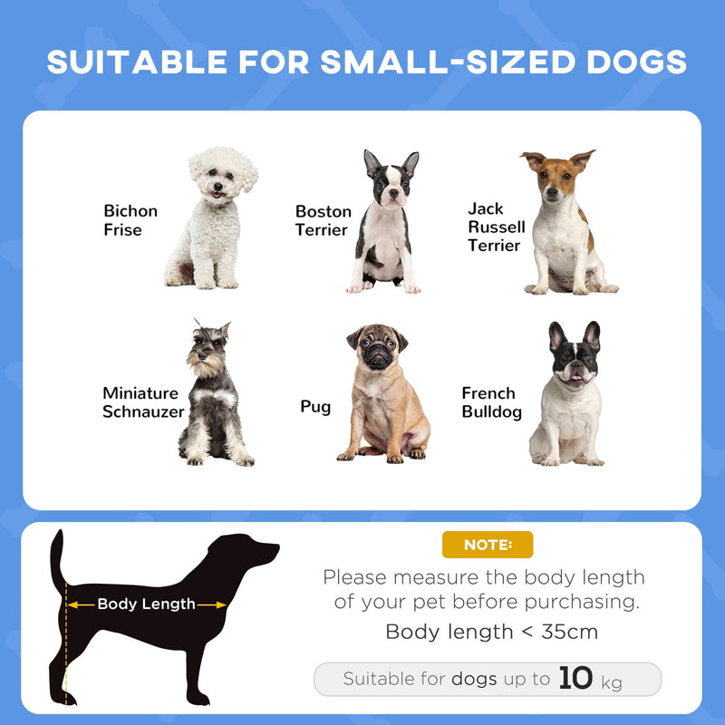 Small Raised Dog Bed with Canopy, Blue - (61x46x62cm)