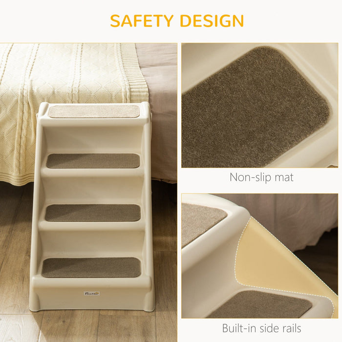 Beige 4-Step Pet Stairs (62x38x49.5cm)