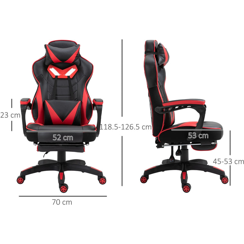 Red Support Chair Red Ergonomic Gaming Chair (Lumbar Support, Footrest) — Opal Retail