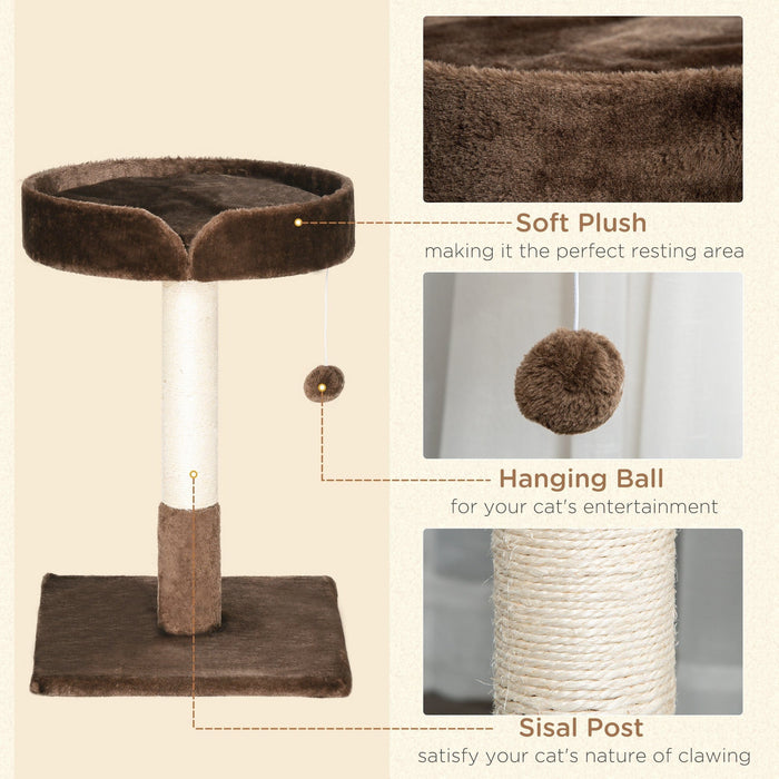 Small Cat Tree, Indoor, Sisal Scratching Post, Brown