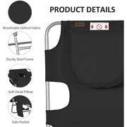 Outsunny Foldable Sun Lounger, Beach Chaise Lounge with Reading Hole, Arm Slots, 5-Position Adjustable Backrest, Side Pocket, Pillow for Patio Black Outsunny