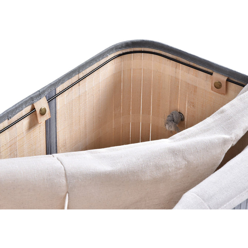 Foldable Laundry Basket, Grey Wood