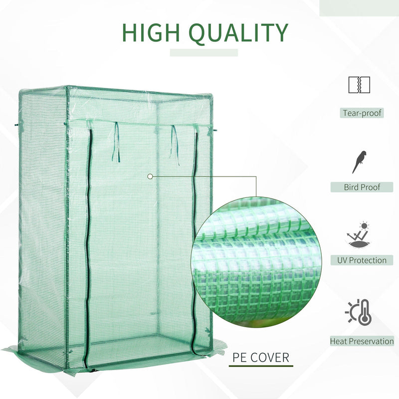 Compact Mini Greenhouse, Steel, Roll-up Door, 100x50x150cm