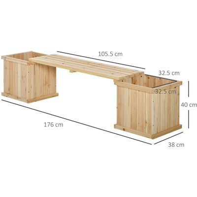 Garden Bench With Planters Outsunny