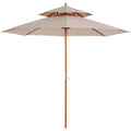 Large Outdoor Umbrella, 2.7m, 2 Tier Outsunny