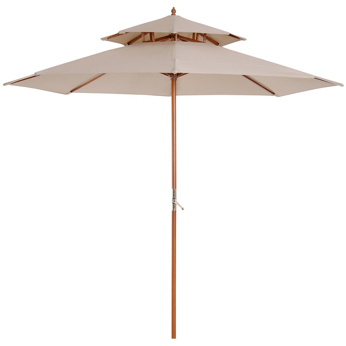 Large Outdoor Umbrella, 2.7m, 2 Tier