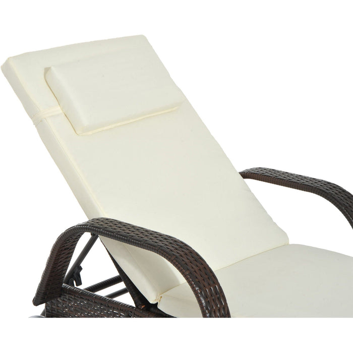 Rattan Sun Lounger With Wheels