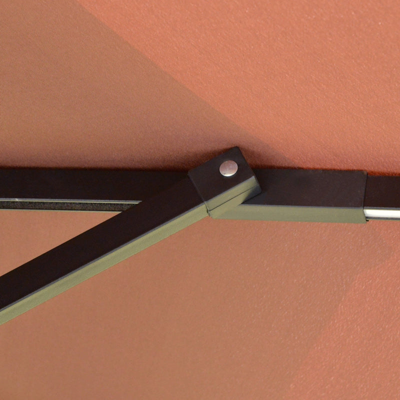 3m Cantilever Parasol With Solar Lights, Double Roof