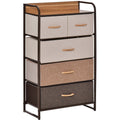 5-Drawer Dresser Tower with Steel Frame Homcom