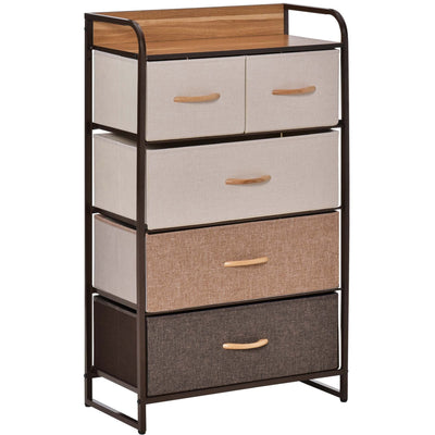 5-Drawer Dresser Tower with Steel Frame Homcom