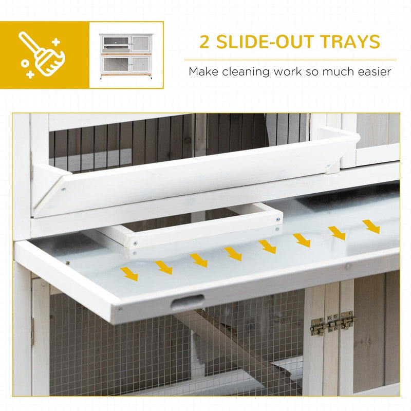 Two Tier Rabbit Hutch With Rain Cover