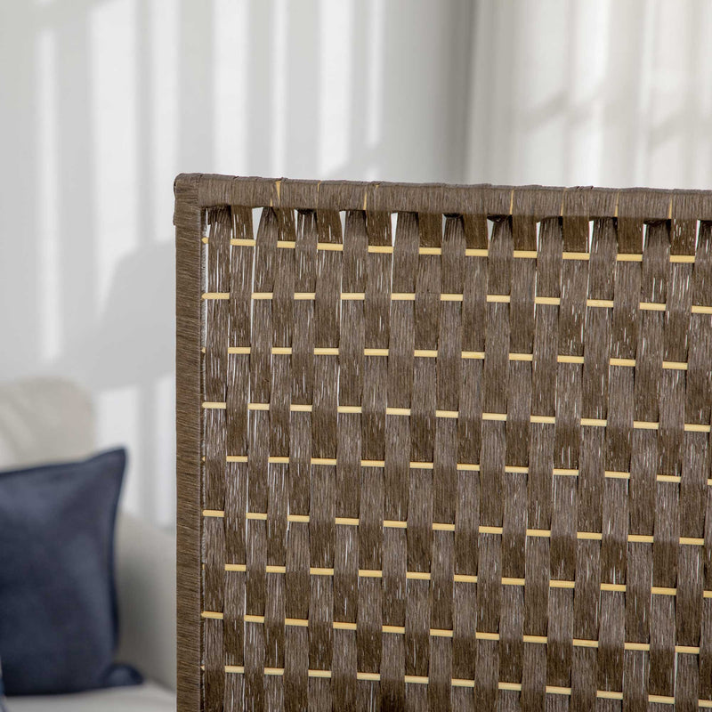 Brown 4-Panel Room Divider, 170cm