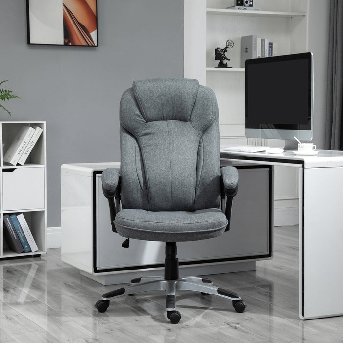 Grey Linen Fabric Office Chair