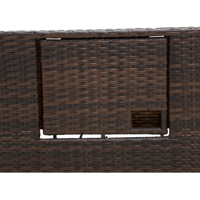 2 Seater Rattan Daybed Outdoor, Brown