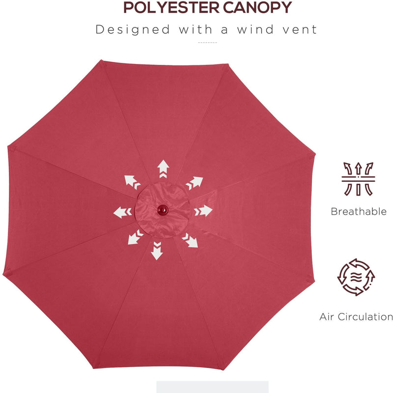 3m Tilting Garden Parasol with Crank Handle Outsunny