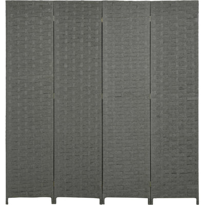 Grey Wave 4-Panel Room Divider, 170cm Homcom