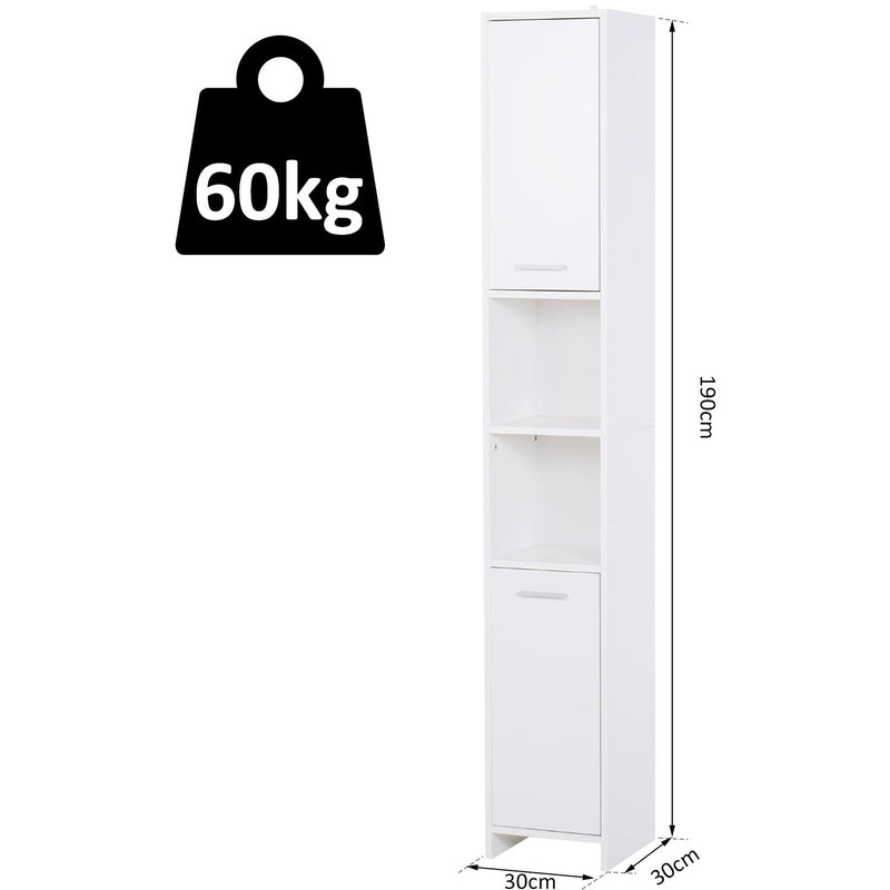 Tall Slim Bathroom Storage Cabinet, White