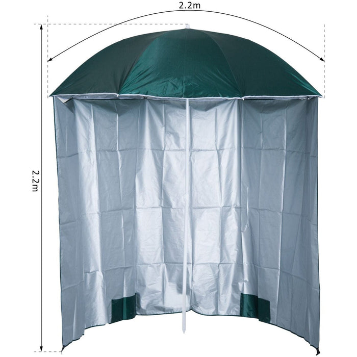 2.2M Fishing Umbrella Parasol with Side Coverage