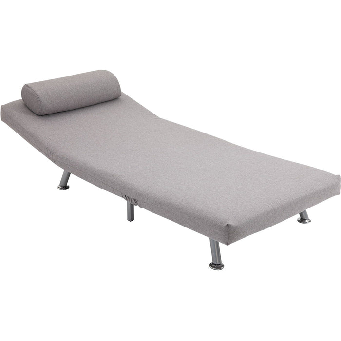 1 Person Futon Sofa Bed, Foldable, Portable Pillow, Grey