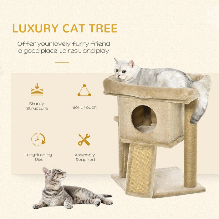 Cat Tree Tower, Jute Scratch Pad, Condo Perch, 40x40x57cm