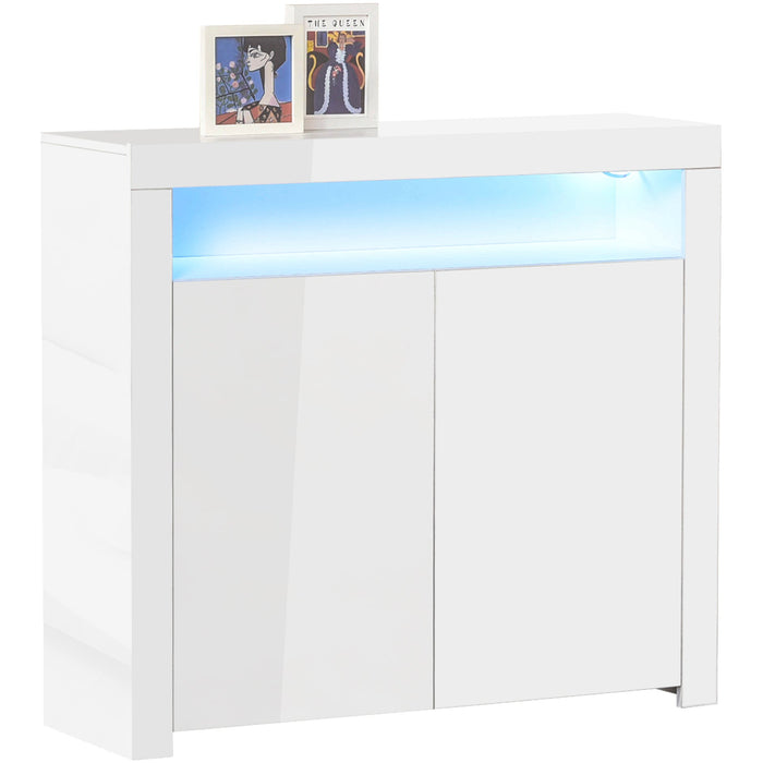 High Gloss LED Cabinet, RGB Lighting, White