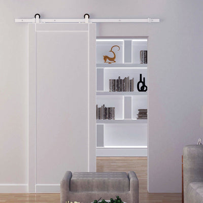 6ft White Sliding Door Track Kit Homcom