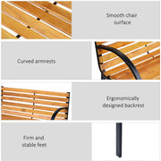 Slatted Garden Bench Outsunny