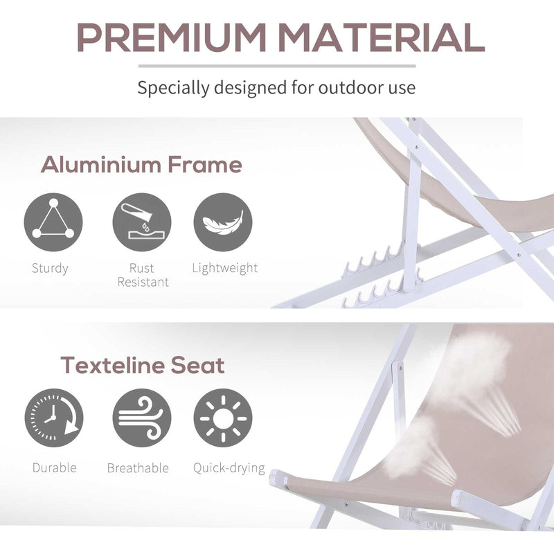 Folding Wooden Deck Chairs, Set of 2