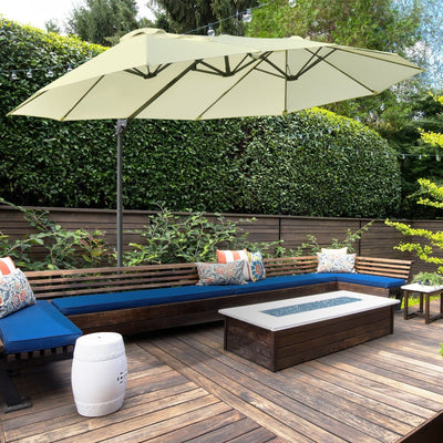 Large Cantilever Umbrella With Cross Base Outsunny