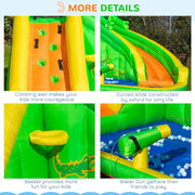 5-in-1 Crocodile Kids Bouncy Castle Water Park, Ages 3-8 Outsunny