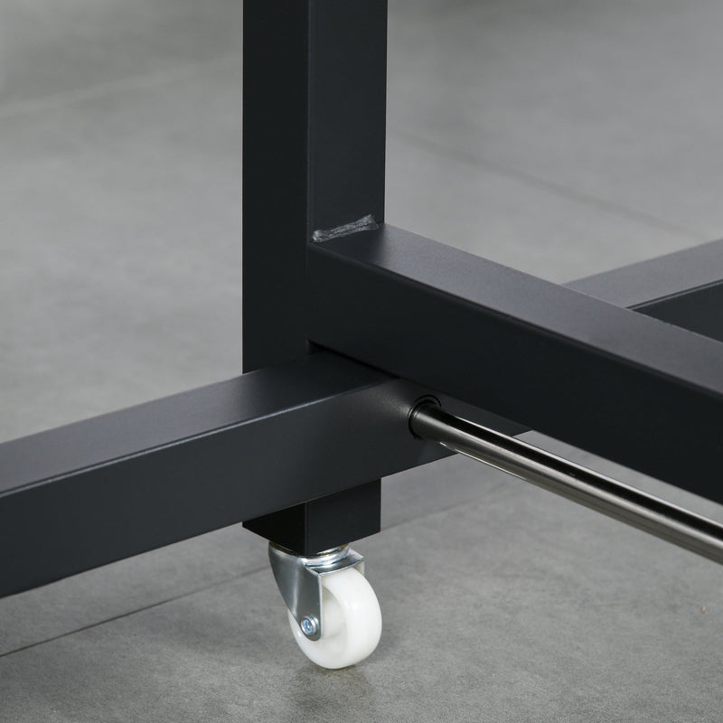 Space-Saving Drop Leaf Dining Table, Brown/Black