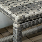 Outsunny Outdoor Coffee Table, Garden PE Rattan Side Table with Plastic Board Under the Full Woven Table Top and X-Shape Support for Patio Mixed Grey Outsunny