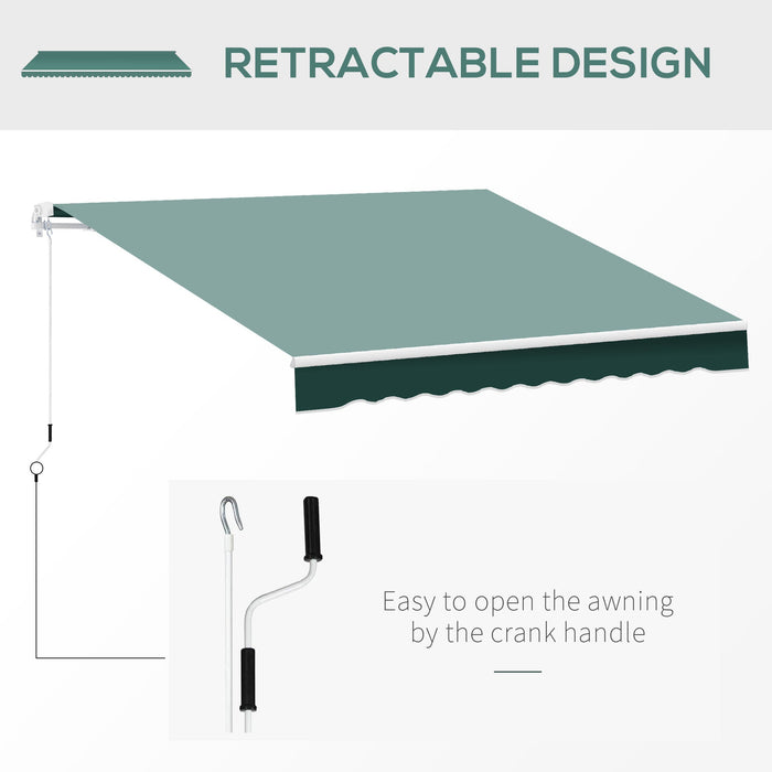 Manual Retractable Garden Patio Awning, 2.5m x 2m