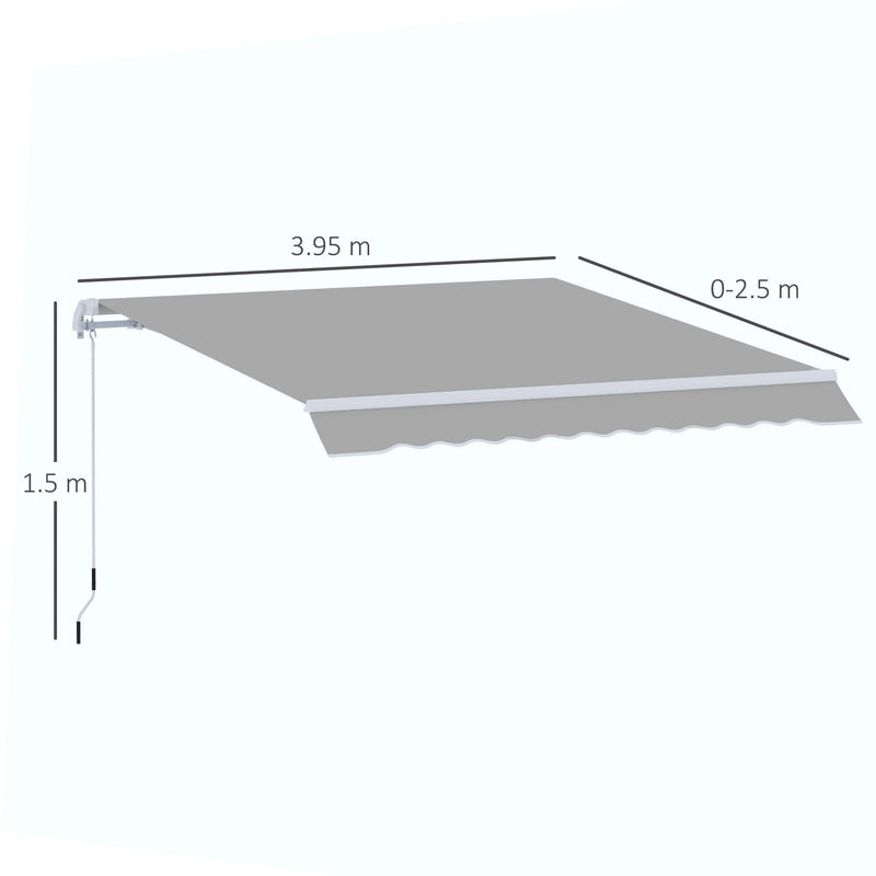Awning Canopy Retractable, Manual Operation, 4x2.5m
