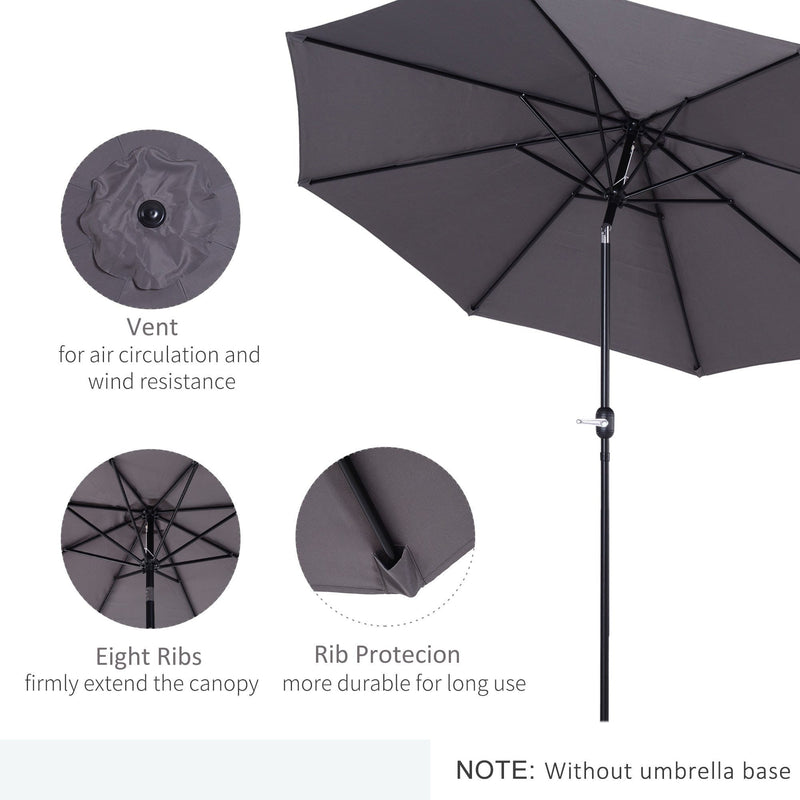 3m Tilting Garden Parasol with Crank Handle Outsunny