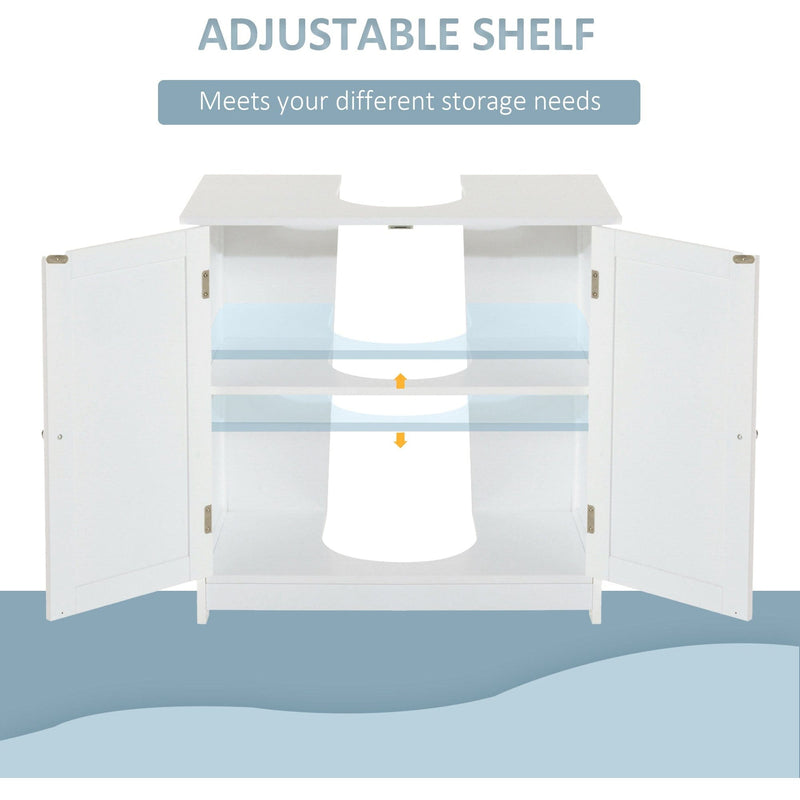 Under Sink Bathroom Cabinet, 60L x 30W x 60H cm, White