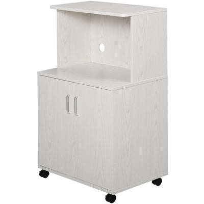 Microwave Cabinet on Wheels, Bookcase, L97H x 60.4W x 40Dcm Homcom