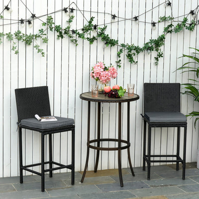 Square Cushions For Outdoor Chairs, 45x45cm, Grey Outsunny