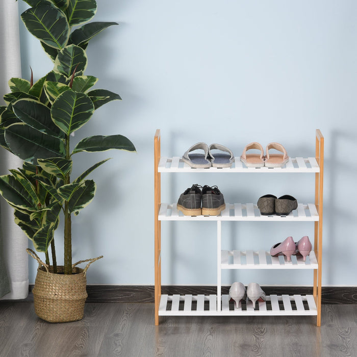 4 Tier Wooden Shoe Rack For Hallway