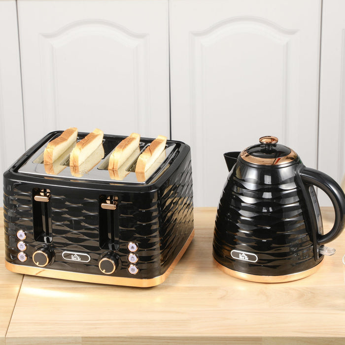 Homcom Kettle and Toaster Set, Black