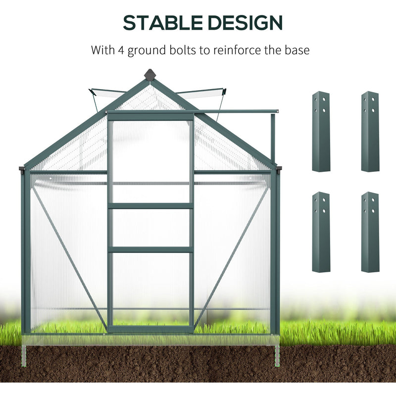 Large Walk In Greenhouse, Aluminium Frame, Sliding Door
