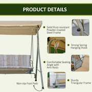 3 Seat Garden Swing Chair With Canopy Outsunny