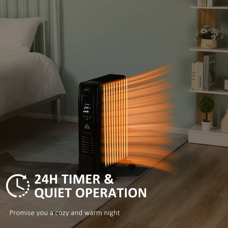 Oil Filled Radiator, LED Display, 3 Settings, Remote, 2180W